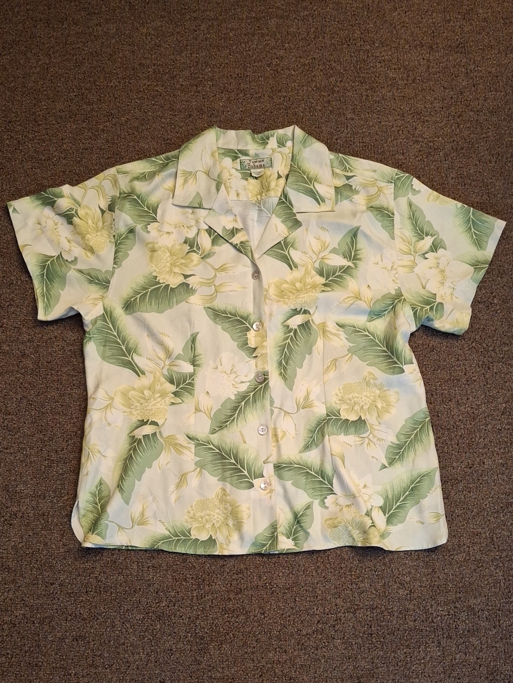 Tommy Bahama Men Hawaiian All Over Print Short Sleeve Casual Shirt Sz Large - Picture 1 of 4